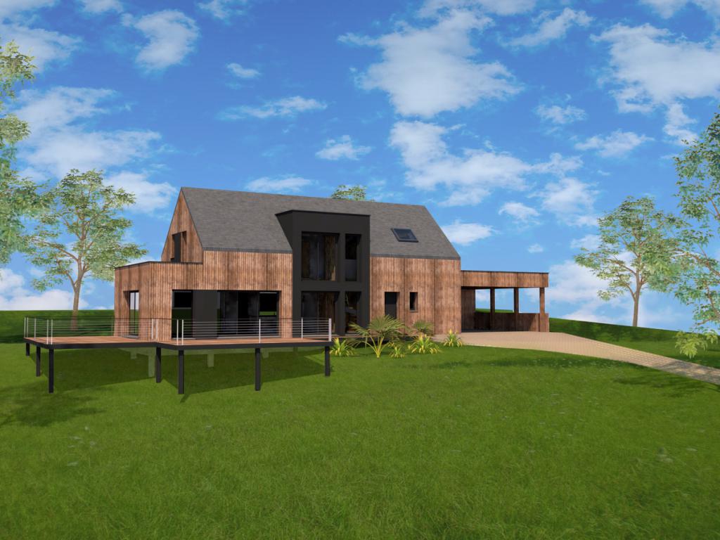 Construction maison ossature bois bourg des comptes 35 Habitat Durable Maitre d